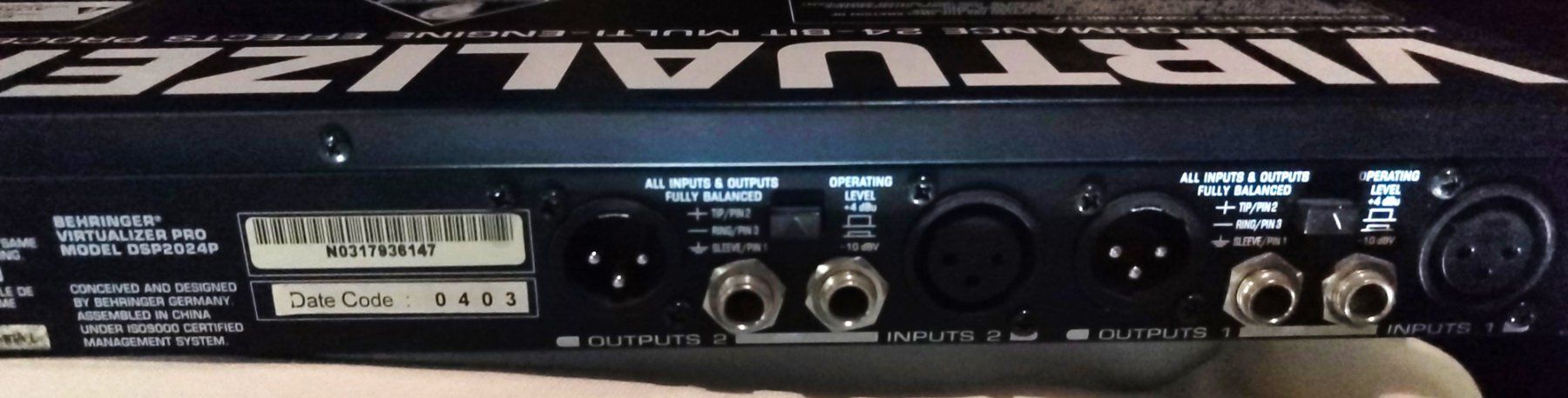 Behringer Equalizzatori: Behringer Virtualizer Pro  DSP2024P – Usato da Zénauva venduto da Alois6 1