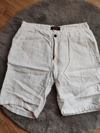 Zara Young Leinen Sommer Shorts, Weiss, Gr. 42