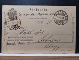 SG, Postkarte. 1907,  St.Gallen nach Siebnen