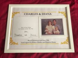 CHARLES & DIANA - 🤴👸signierte Weihnachtskarte 1984 mit COA