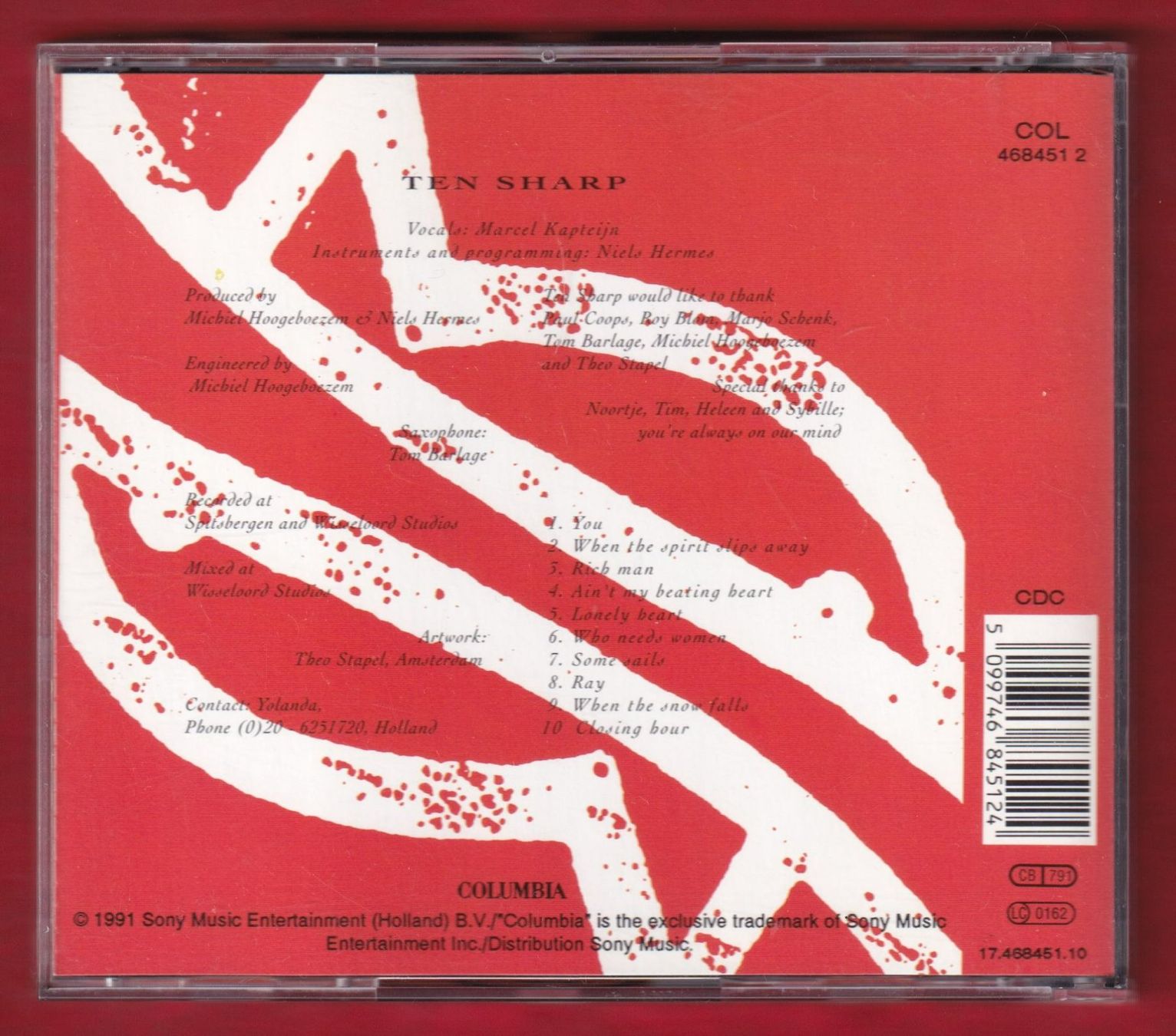 CDs: Ten Sharp - Under The Water-Line (CD) – D'occasion à Zürich par Pfluftl2000 1