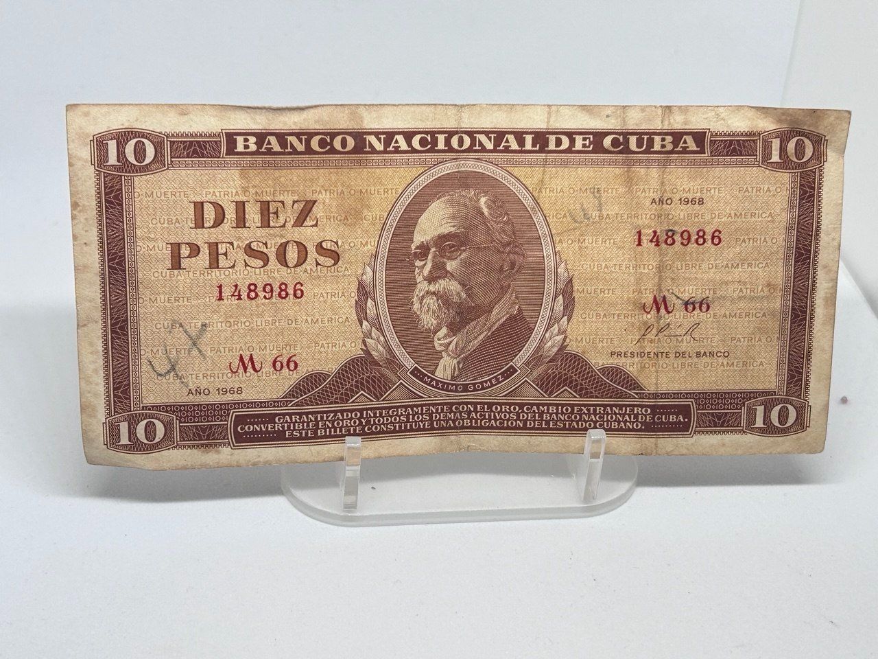 Banknoten: 10 Pesos Cubani 1968 – Gebraucht aus Giubiasco von LorisVale