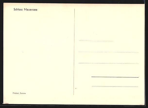 Cartoline postali: AK Mauensee, Schloss Mauensee – Usato da Berlin venduto da bartko-reher 1