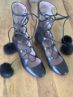 Bottines Gucci Héloïse à lacets en cuir noir, bon état 39