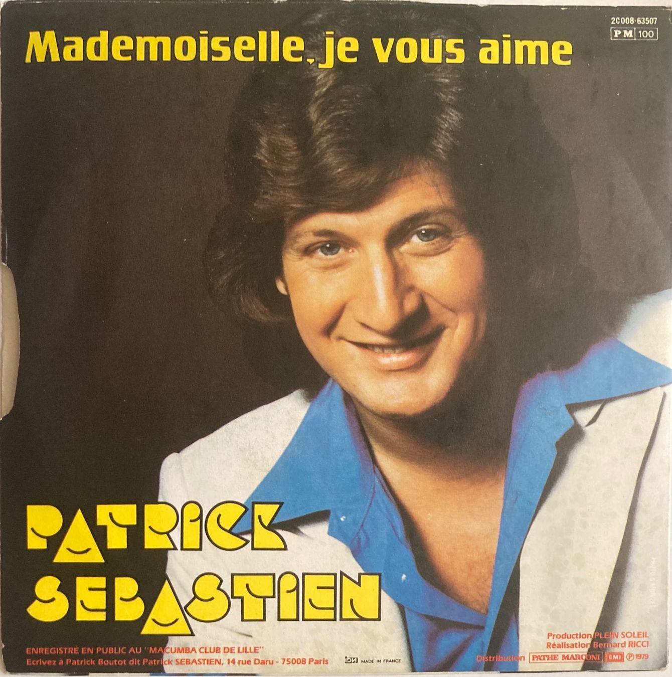 Schallplatten: PATRICK SÉBASTIEN - JE L'AIME À COURIR – Gebraucht aus Poliez-Pittet von Newtown-Records 1