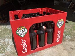 Bierkasten mit 20 leeren Bügelflaschen für Hobbybrauer