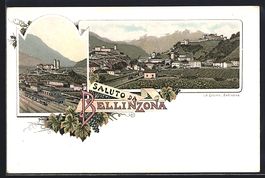 Litho Bellinzona, Teilansicht mit Festun