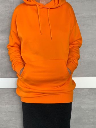 Hingucker! Orginelles, orangefarbiges, überlanges Sweatshirt