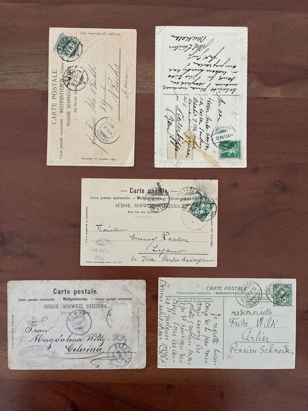 Cartoline postali: 5 Ansichtskarten Schweiz mit Mängel! – Difettoso da Oftringen venduto da Cla.vD.74 1