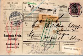 ZOLLBELEG FRANKFURT NACH HORGEN DEUTSCHES REICH - EA49
