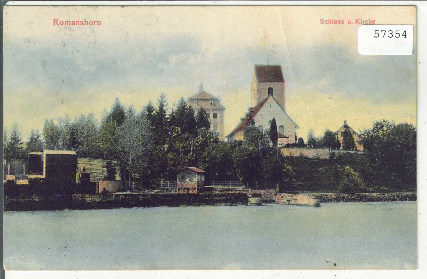 Ansichtskarten: Romanshorn - Schloss und Kirche - Litho – Gebraucht aus Ettingen von Kartenplanet