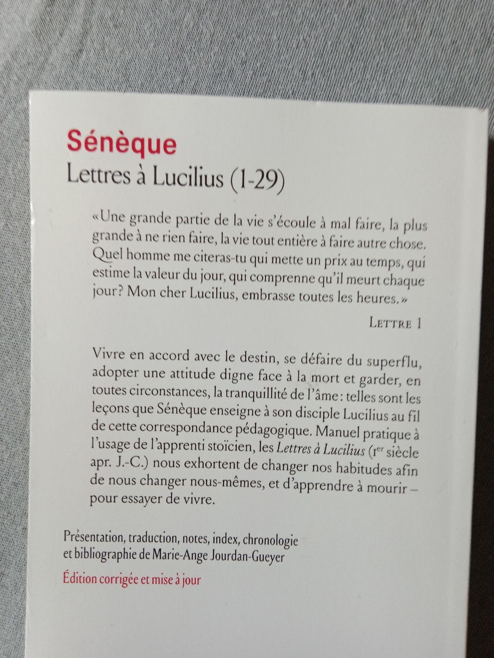 Libri: Sénèque: Lettres a Lucius – Nuovo (secondo la descrizione) da Fully venduto da der_hg9r 2