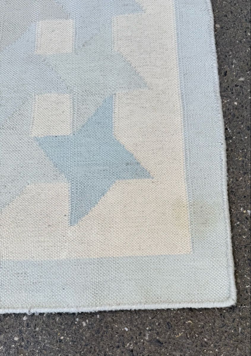 Kelim Tappeti: Schöner Handfertiger Kelim,Sternenmuster, hellblau, 91x156.c – Usato da Büron venduto da Filadefia-888 3