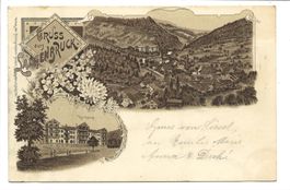 Gruss aus Langenbruck (BL) Kurhaus - uralte Litho - 1898 !