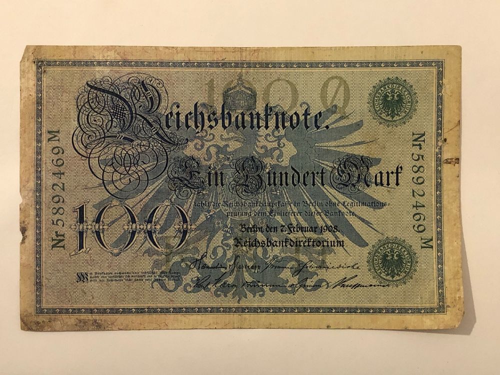 seltene-reichsbanknote-100-mark-7-feb-1908-mit-gr-nem-siege-gebraucht