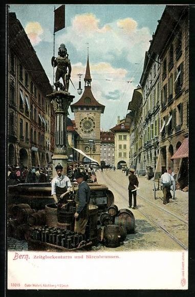 Cartoline postali: Bern, Zeitglockenturm und Bärenbrunnen – Usato da Berlin venduto da bartko-reher