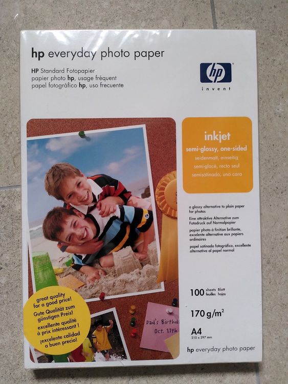 HP Papier photo brillant Everyday - 25 feuilles, A4 - Q5451A | Le