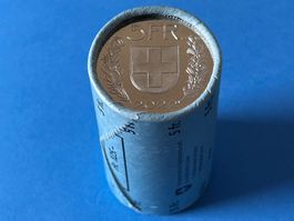 5 Francs / Franken 2022, UNC single coin from coin roll