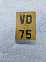 Alte Schweizer Velonummer  Jahrgang VD 1975