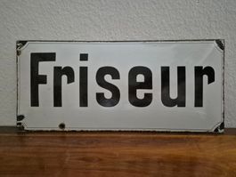 Altes Emailschild Friseur Salon Haare Emaille Schild Vintage