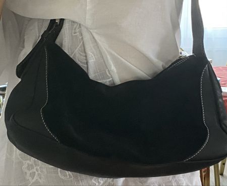 Sac à main noir Cuir/Daim élégant spacieux, Made in Spain