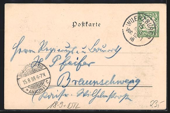 Ganzsachen: Nürnberg, 29. General-Versammlung des D – Gebraucht aus Berlin von bartko-reher 1