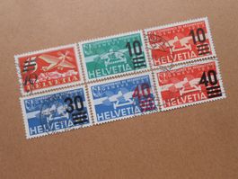 CH  ZNr 19a/20a/21/23/24/25   Flugpost   1935/38   Z CHF 149