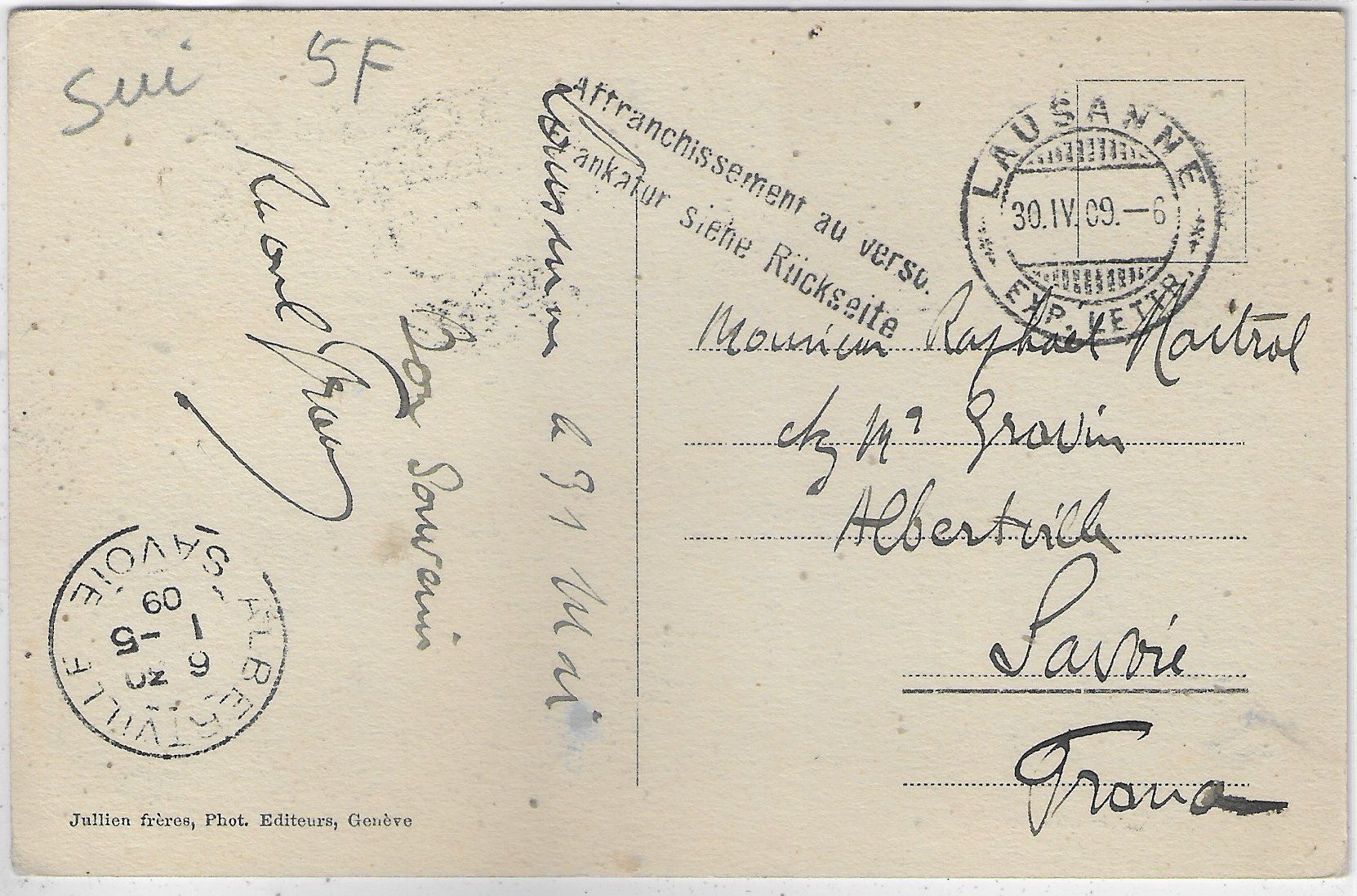 Cartoline postali: Lausanne - Vue generale – Usato da Ettingen venduto da Kartenplanet 1
