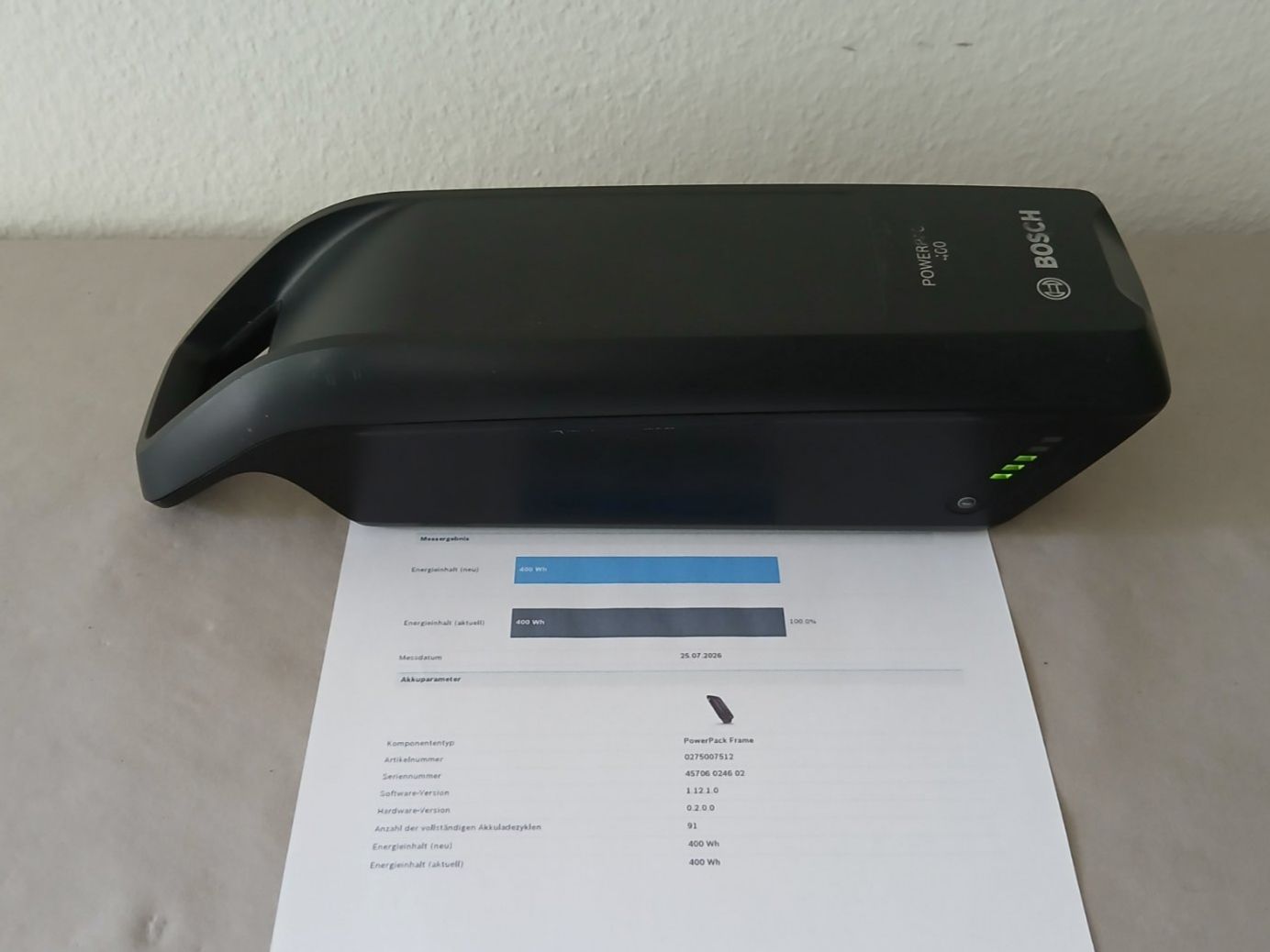 Bosch Akkus: Bosch Powerpack 400 mit 400Wh 100% / inklusive Messbericht – Gebraucht aus Winterthur von .-thx-.