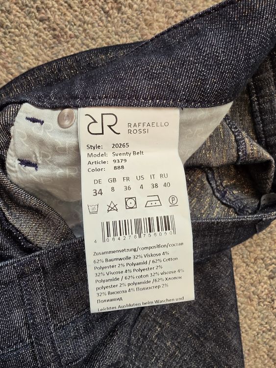 RAFFAELLO ROSSI JEANS SVENTY GOLDEN LUREX DENIM BLAU GR. 34 (Gebraucht ...
