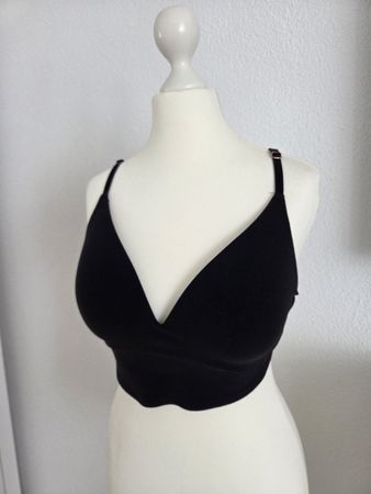 Schwarzes Bustier Top BH Grösse M Pink