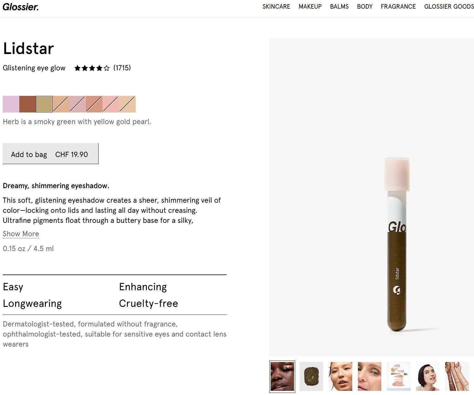 Make-up: Glossier Lidstar Glistening Eye Glow Lidschatten - Herb – Nuovo e nell'imballaggio originale da Cham venduto da Trendy_Outlet 8