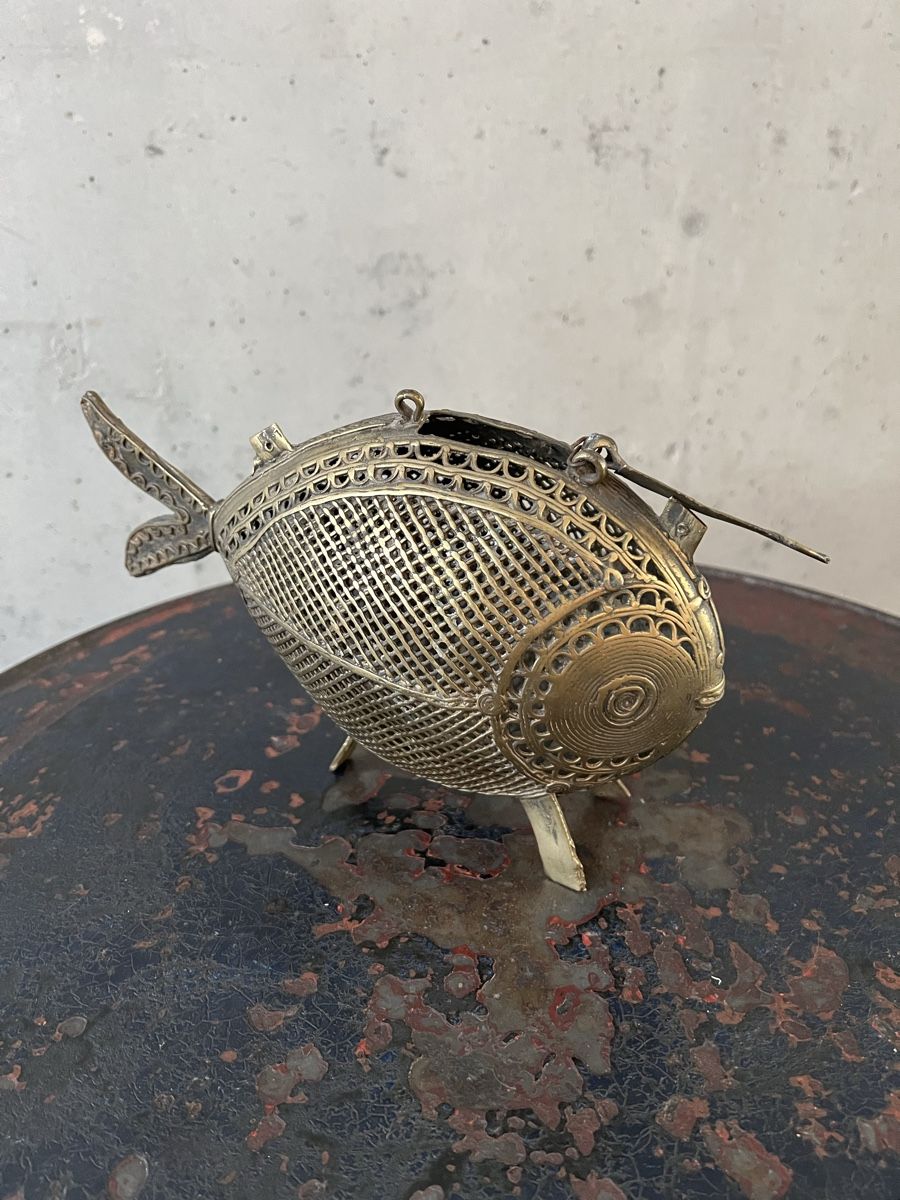 Figuren: Handgefertigte Messing Figur/Fisch Dhorka- Technik – Gebraucht aus Wabern von La-Vitrine 3