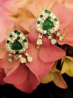 Ohrringe Natural Chalcedony Green neu.