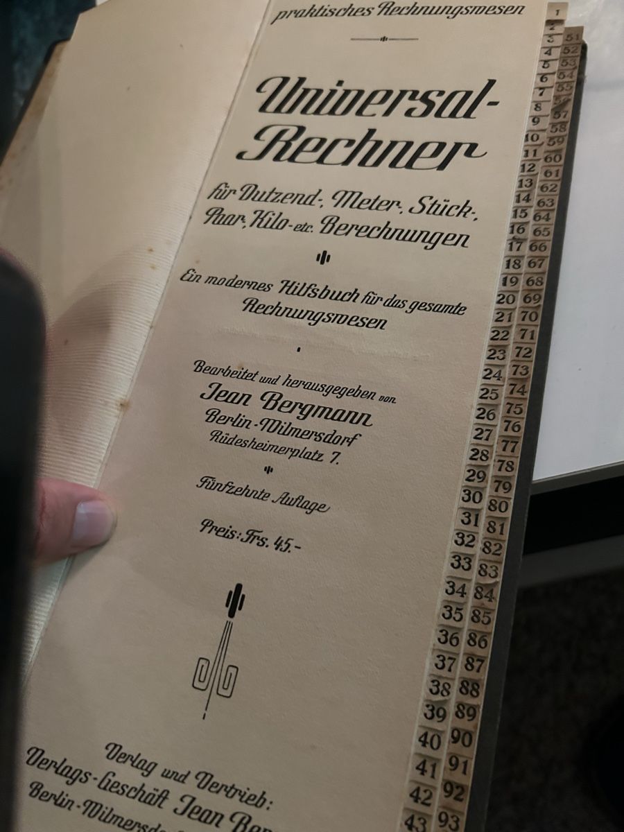 Libri: Universal Rechner Jean Bergmann 1917 – Usato da Altdorf UR venduto da tho_b9hw 2