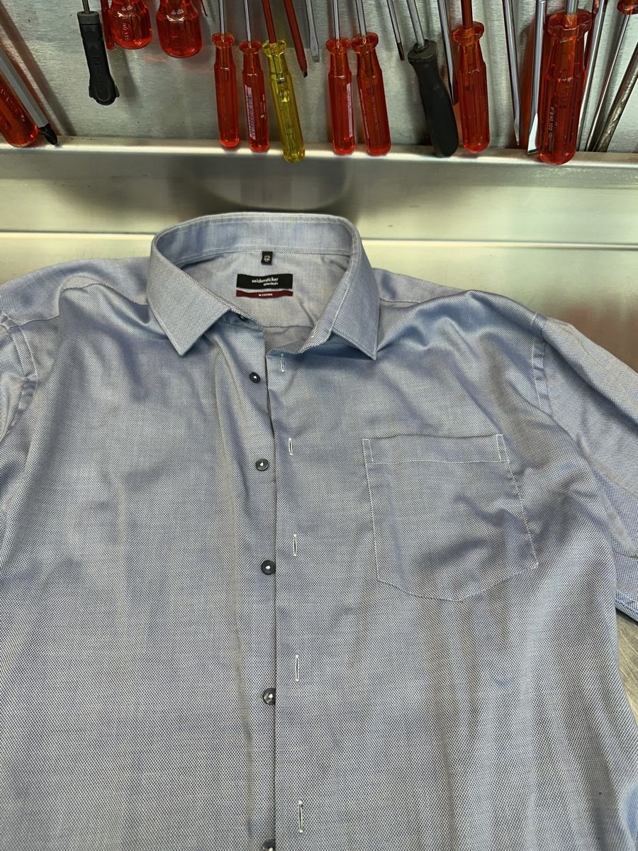 Camicie: Herren Hemd Seidensticker blau – Usato da Schwende venduto da weesli 2