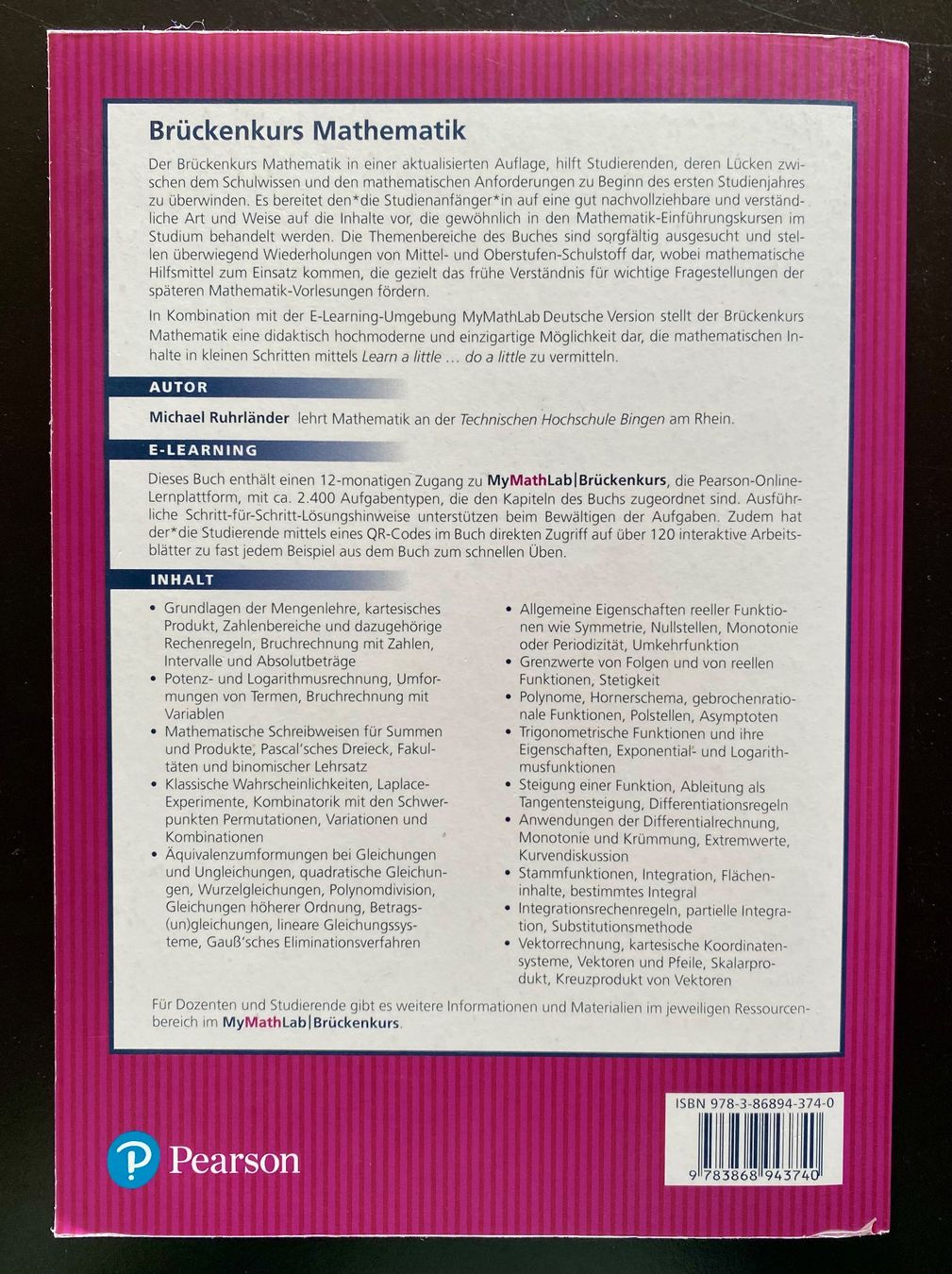 Libri: Brückenkurs Mathematik. Michael Ruhrländer – Usato da Nussbaumen AG venduto da schuba2000 1