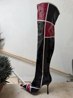 Stiefel Damen Grösse 39 schwarz rot lackiert