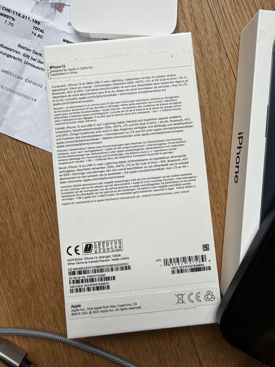 Apple Telefoni cellulari / Smartphones: Apple iPhone 13 Midnight 128GB – Usato da Zürich venduto da kas_fzc6 1