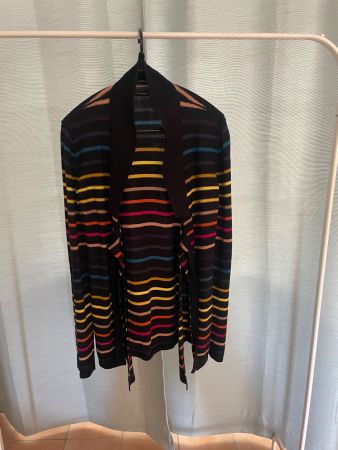 Sonia Rykiel Strickjacke Cardigan Streifen schwarz bunt S