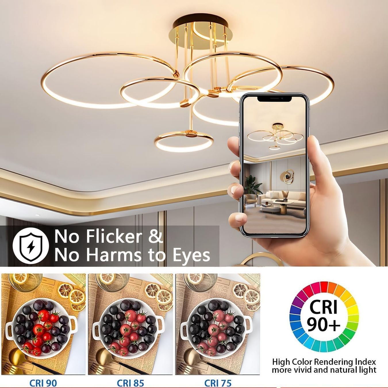 Lustres & lampes de plafonds: LED Deckenleuchte Deckenlampe Ringlampe 6 Ringe 145W dimmbar – Neuf avec emballage d'origine à Herisau par Serenco 2