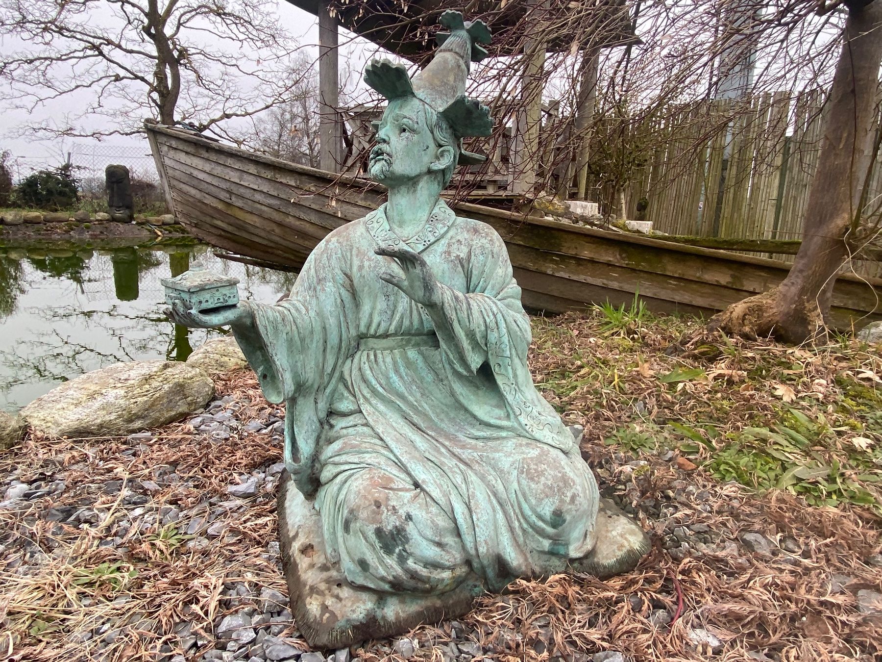 Sculture & Statue: Grosse Bronze Gartenskulptur "Der sitzende Weise" – Usato da Ballwil venduto da ClassicGallery 3