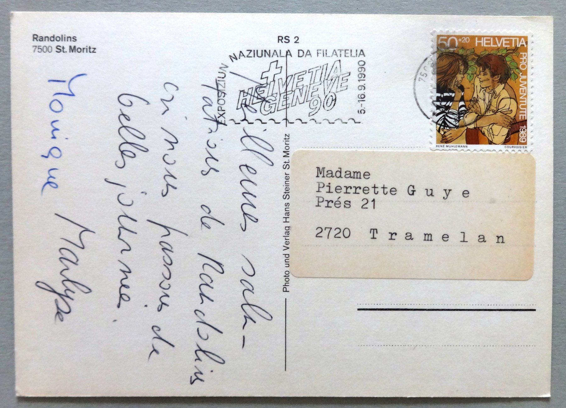 Cartes postales: Randolins, St. Moritz – D'occasion à Fétigny par Billy2miny 1