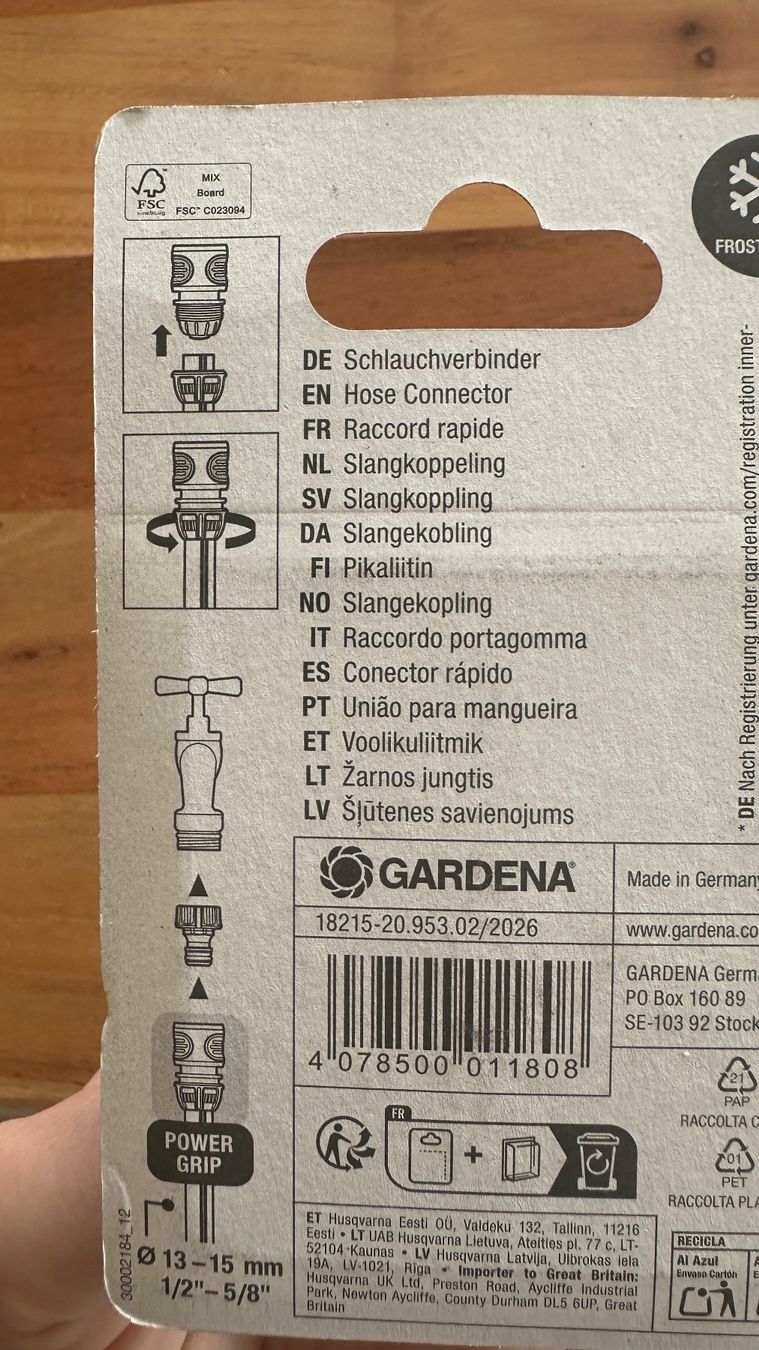 Gardena Unità & Adattatore: Gardena Schlauchverbinder 13-15 mm – Nuovo e nell'imballaggio originale da Thun venduto da yvonne.95 1