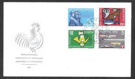 FDC Serie 343 - 346 Werbemarken ET Bern 9.3.1959 Kleinformat