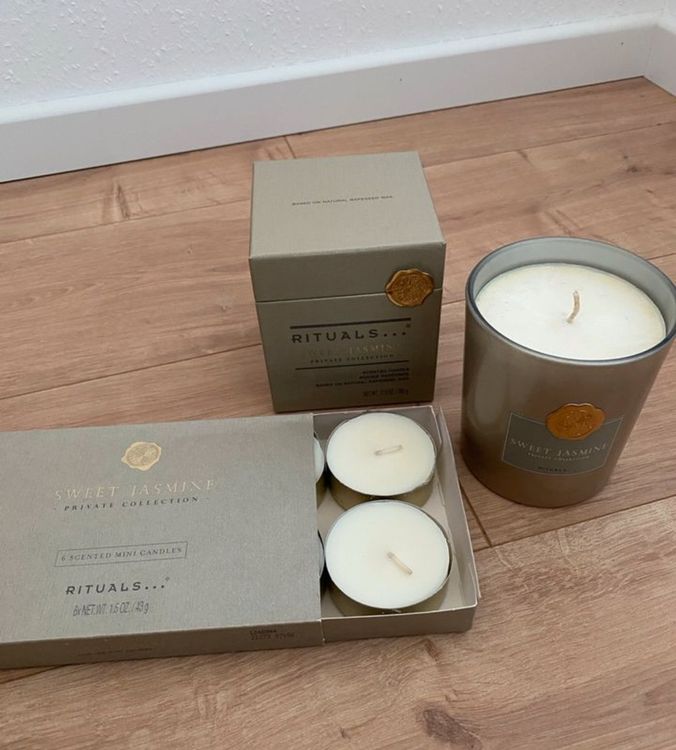 Rituals Sweet Jasmine Set 360g Duftkerze + 6 Teelichter Neu (Neu und ...