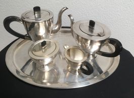 Seltenes Art déco Kaffee/Teeset, versilbert