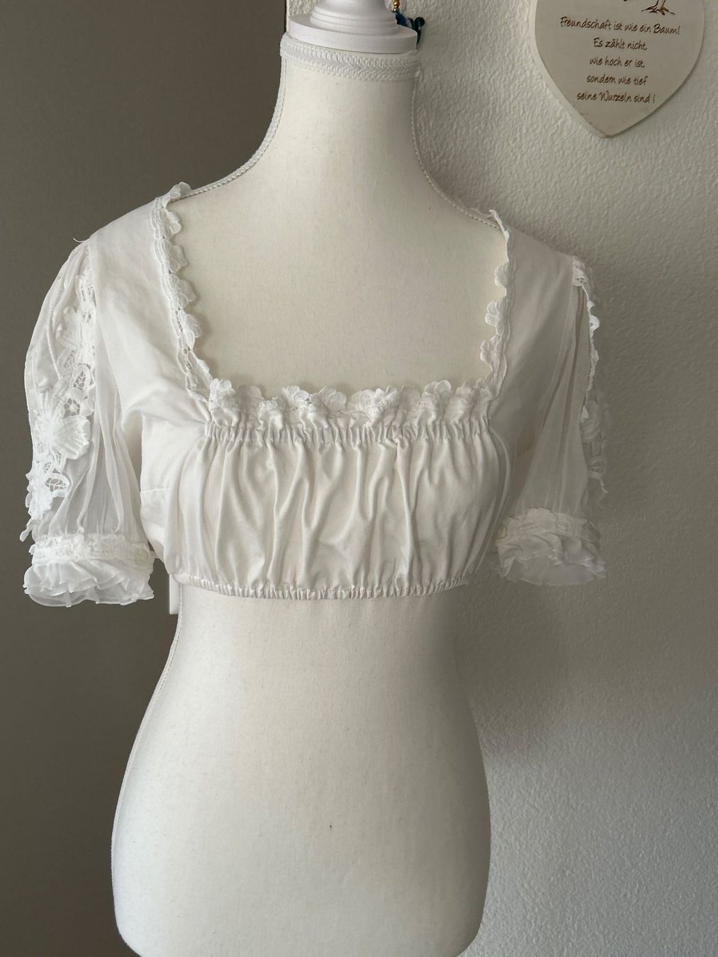 Krüger Camicette: Krüger Manufaktur Dirndlbluse weiss Gr.36 – Usato da Brunnen venduto da Nala2929 1