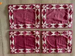 4 Tischsets,Vintige Patchwork, trendige Farben 43 x 33