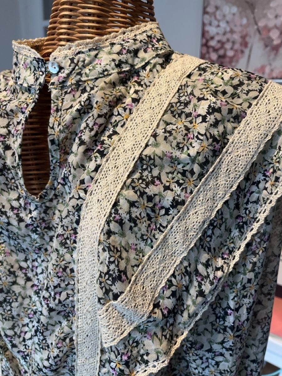 Sezane Camicette: Chiffon Bluse MEISIE, Spitze, Blumenmuster – Usato da Steinhausen venduto da nwe_t8nj 3